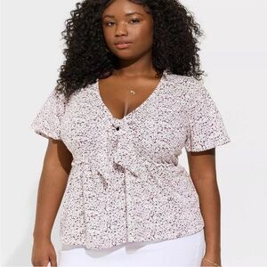 Torrid Heritage Jersey Knit Top 5X Floral Stretch Awesome Blossom Summer